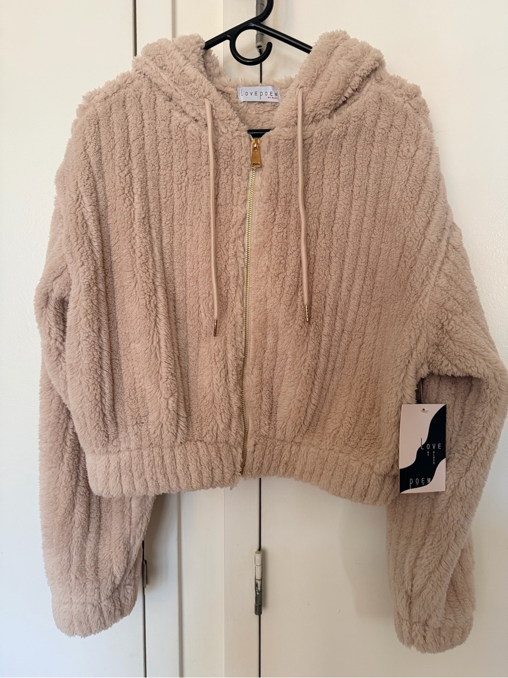 Lovepoem Plush Zip Hoodie - Milk Tea color (pinkish Taupe)